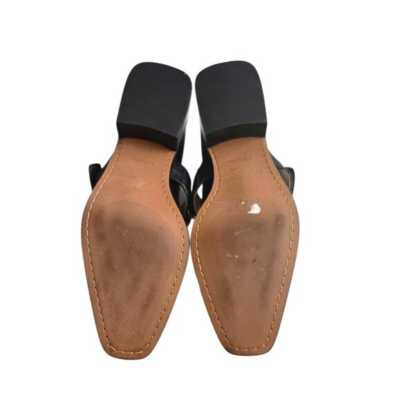 Paolo 7.5 Loafers With Heel Black Silver Chain Velcro Strap NWOT - Picture 8 of 8